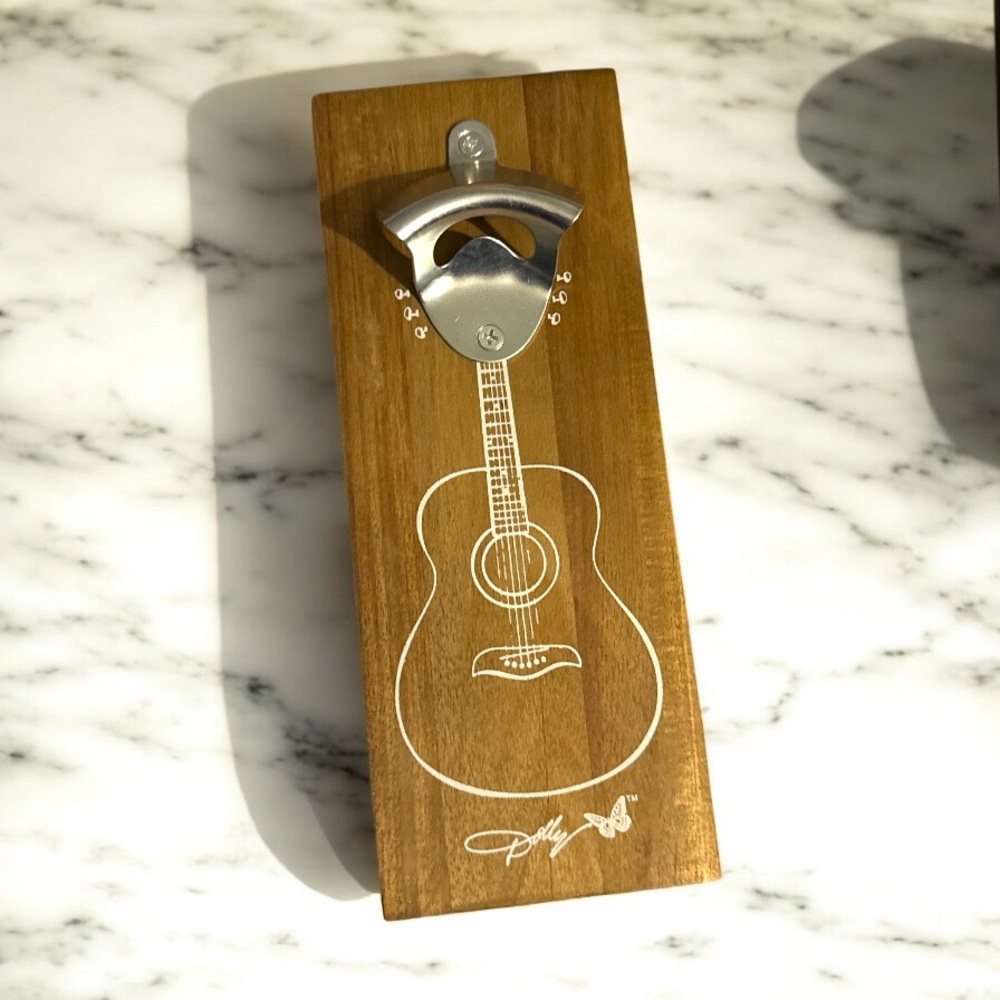 Wooden Guitar Wall-Mounted Bottle Opener by Dolly Parton
